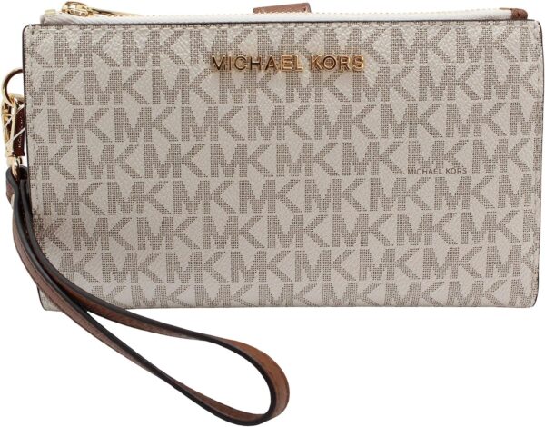 Michael Kors Jet Set Travel Signature Logo Double Zip Smartphone Wallet