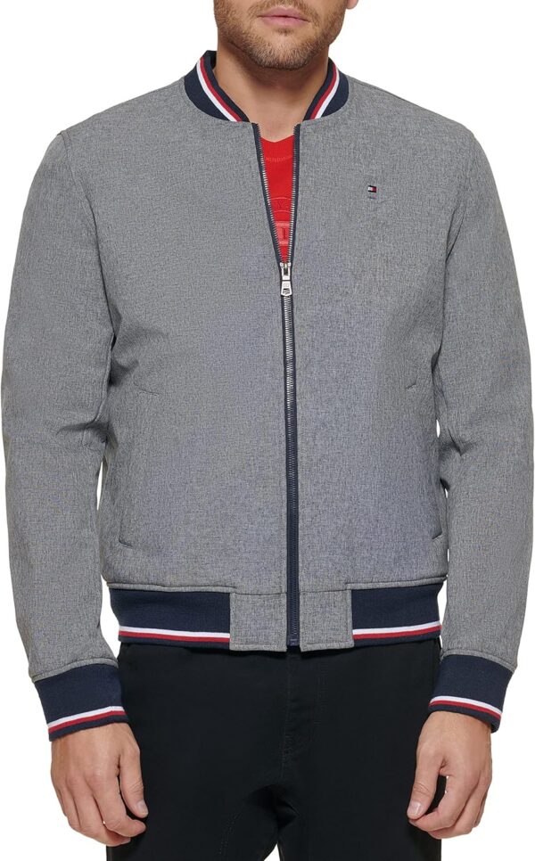 Tommy Hilfiger Men's Lightweight Varsity Rib Knit Bomber Jacket