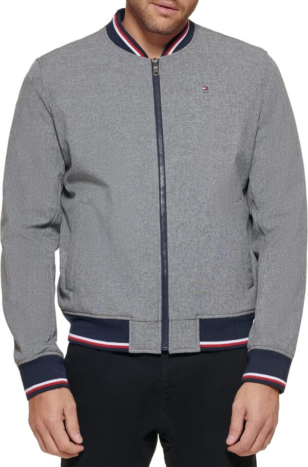 Tommy Hilfiger Men's Lightweight Varsity Rib Knit Bomber Jacket - Image 4