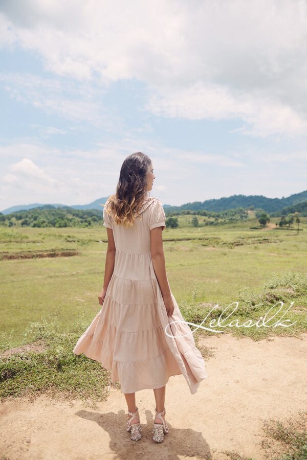 Prairie Dress Cotton - with Ruffles Collar - Organic Cotton Dress - Dress For Women - Natural Fabric - Image 2