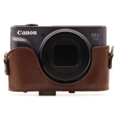 Canon PowerShot SX740 HS SX730 HS Leather Camera Case - Retro Padded Cover with Battery Access - Image 4