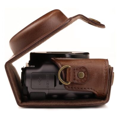 Canon PowerShot SX740 HS SX730 HS Leather Camera Case - Retro Padded Cover with Battery Access - Image 3