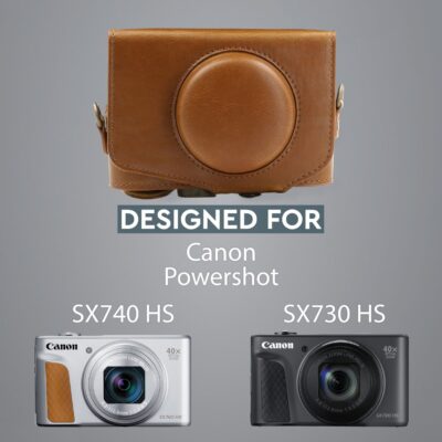 Canon PowerShot SX740 HS SX730 HS Leather Camera Case - Retro Padded Cover with Battery Access - Image 5