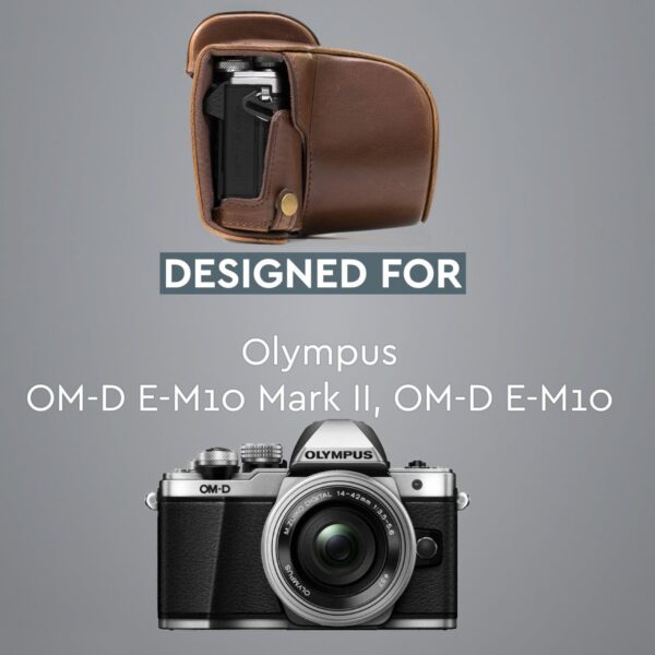 Olympus OM-D E-M10 Mark  II, E-M10 (14-42mm)  Protective Leather Camera Bag, DSLR Photographic Camera Cover, Compact Padded Camera Case - Image 2