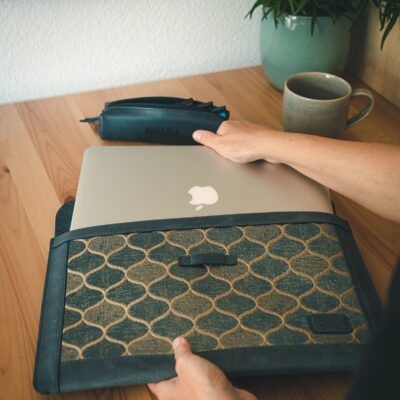 Personalized Leather MacBook Sleeve - Custom Fit 13" 14" 16" Pro & Air - Monogrammed Laptop Bag - Image 4