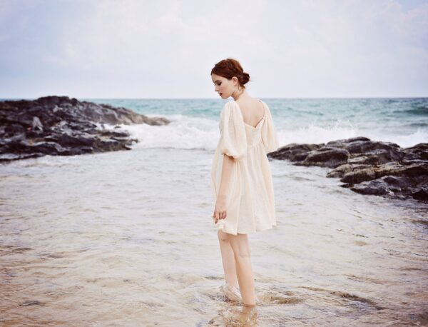 Summer Linen Dress - Short Linen Dress - Linen Gauze Dress - Image 3