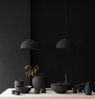 19" Black Ceramic  Pendant Light I Pottery Ceramic Pendant Light I Dining Room Chandelier I Kitchen Island Lamp I Handmade Hanging Lamp I - Image 3