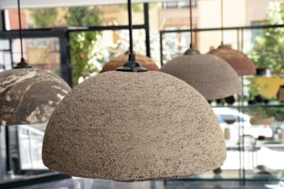 Stone Textured Handmade Wabi Sabi Stoneware Ceramic Pendant Chandelier, Natural Textured Modern Kitchen Island Pendant Lamp - Image 2