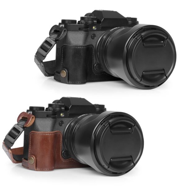 Fujifilm X-T5 Top Grain Leather Camera Half Case & Strap, Compatible with Fujifilm X-T5 - Image 2