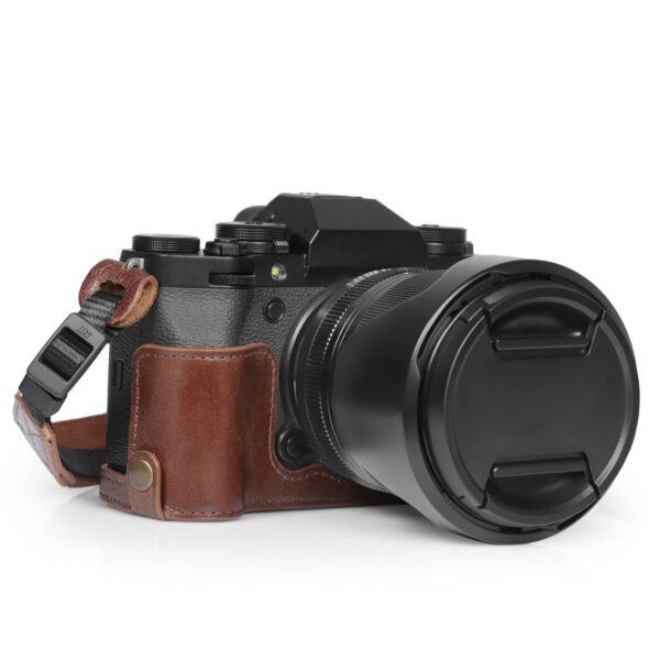 Fujifilm X-T5 Top Grain Leather Camera Half Case & Strap, Compatible with Fujifilm X-T5 - Image 4