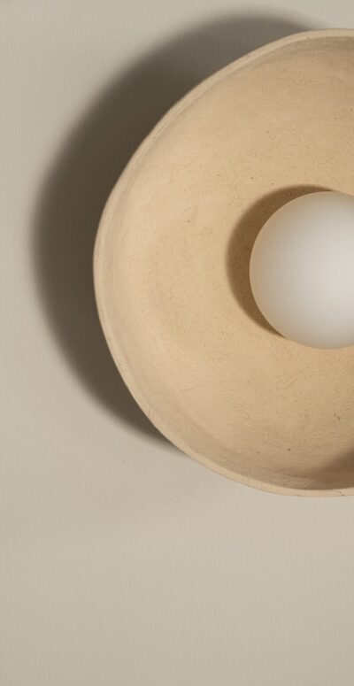 Large Ceramic Wall Sconce - Modern Cylinder Lamp for Bedroom & Living Room Lighting - Natural White Fixture - Image 4