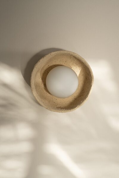 Beige Ceramic Wall Sconces, Handmade Wall Light, Natural Lamp, Home Gift, Christmass Gift - Image 2