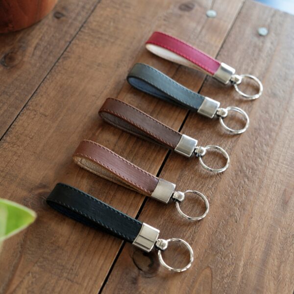 Set of 3 - Personalized Keychains - Custom Leather Key Chains, Engraved Elegant Keyrings with Sturdy Rings for Keys - Image 2