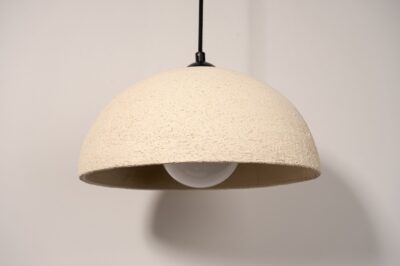 Wabi Sabi Ceramic Pendant Light - Beige Textured Chandelier - Handmade Personalized Lighting - Christmas Home Gift - Image 4