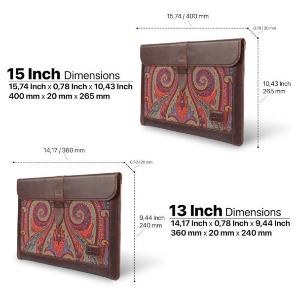 Personalized Leather Sleeve Bag for MacBook Pro and Air - 16'', 14'', 13'', 13.3'' & 15'' / Brown / Blue/Purple MacBook Air MacBook Pro Case - Image 6