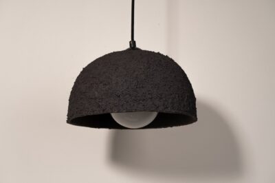 19" Black Handmade Modern Natural Textured Ceramic Pendant Lamp Chandelier, Valentine's Day Gift, Home Gift, Christmas Gift, Outdoor Lamp - Image 4