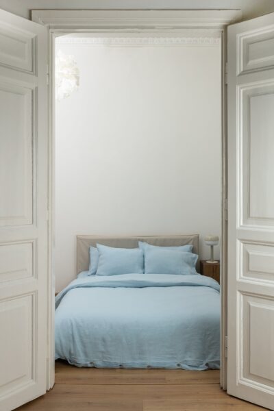 Sky Blue Linen Bedding Set - 100% Flax Linen Duvet Cover & 2 Pillowcases - Queen King Twin - Image 2