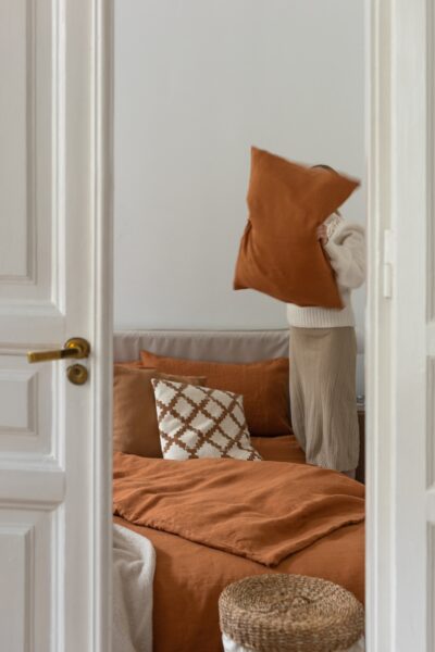 Cinnamon Linen Bedding Set - 100% Flax Linen Duvet Cover & 2 Pillowcases - Queen King Twin - Image 3