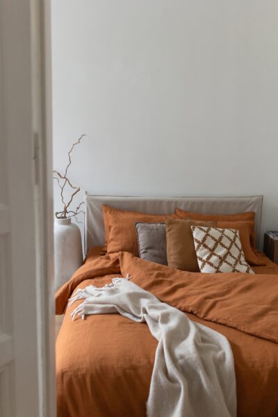 Cinnamon Linen Bedding Set - 100% Flax Linen Duvet Cover & 2 Pillowcases - Queen King Twin - Image 4