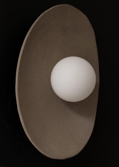 Wabi Sabi Oval Handmade Ceramic Wall Sconce - Image 3