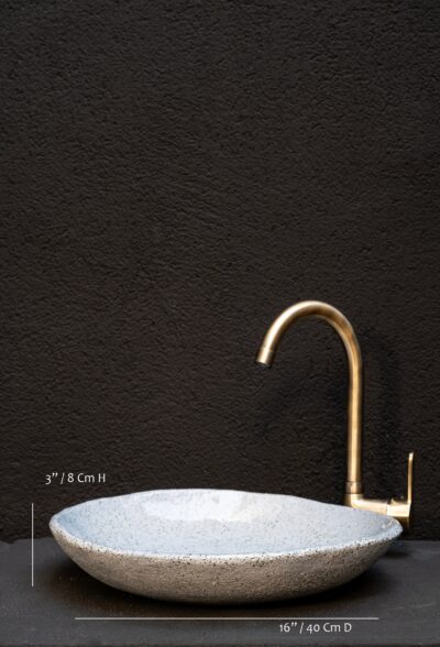 Wabi Sabi Blue Handmade Ceramic Washbasin, Natural Textured Washbasin, Farmhouse Sink - Image 4