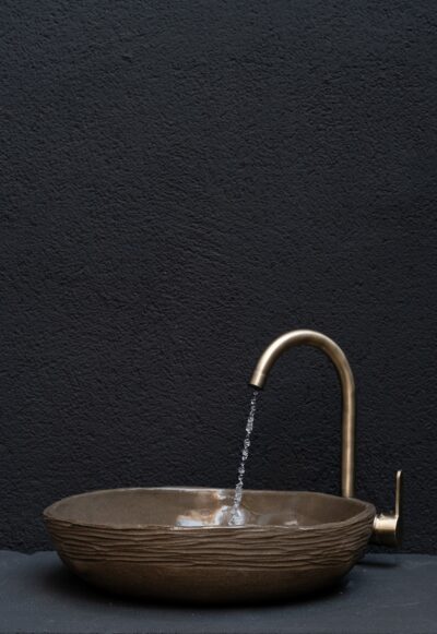 Wabi Sabi Brown Handmade Ceramic Washbasin, Natural Textured Washbasin, Farmhouse Sink - Image 2