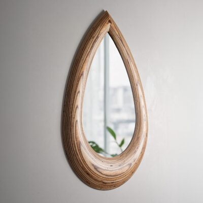 Handmade Wooden Raindrop Mirror - Unique Wall Decor, Christmas Gift & Home Accent - Image 2