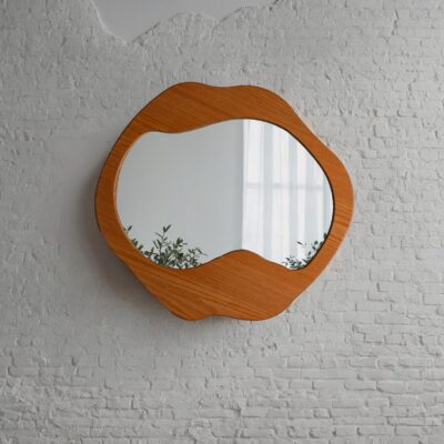 Handcrafted Wood Wall Hanging Mirror - Quirky Bathroom Decor, Perfect Home Gift, Wooden Wall Hanging, Gift for Couples, Christmas Decor - Image 2