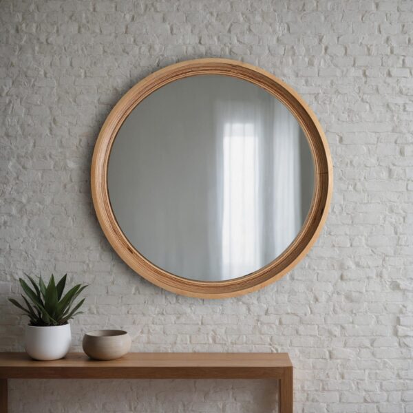 Modern Round Wall Mirror - Stylish Home Decor Gift for Her, Aesthetic Wall Mirror, Gift for Home, Bedroom Mirror, Christmas Gift - Image 3