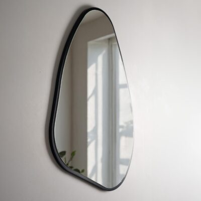 Asymmetrical Black Framed Mirror - Modern Irregular Wall Decor - Unique Entryway & Christmas Accent - Image 3