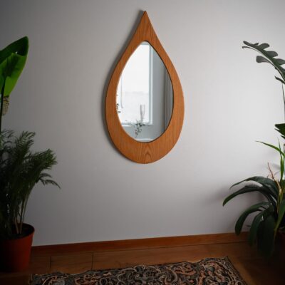 Charming Raindrop Wall Mirror - Handmade Oak Frame, Ideal Wedding Present,Housewarmings or Christmas Gift, Drop Irregular Decor, Wall Mirror - Image 4