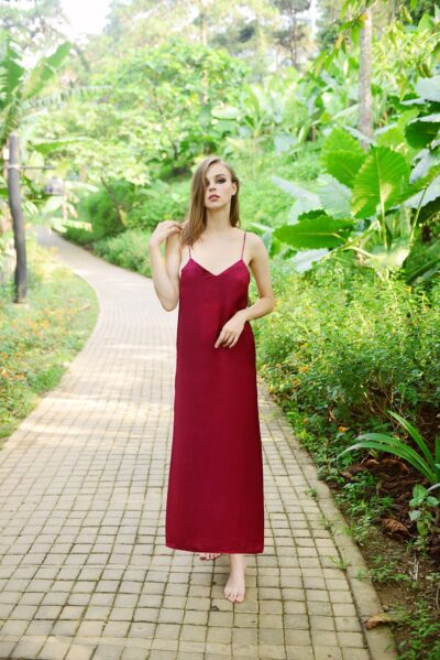 Silk Dress Maxi - Silk Nightgown - Beach Wedding Slip - Backless Silk Gown - Gift For Bride