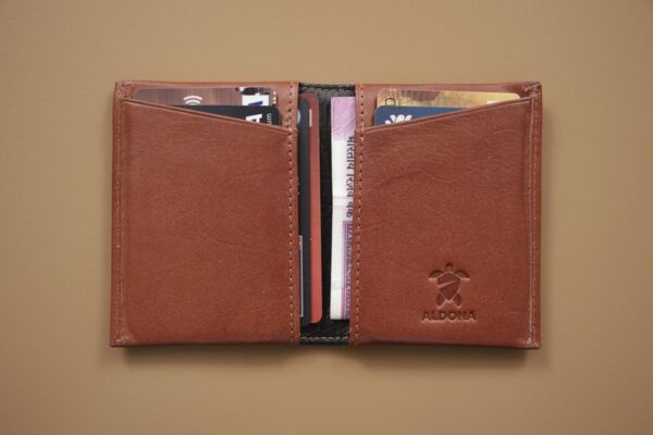 Personalised Business Card Case 2 Front Pockets and 2 Inner Pockets for Cards and Cash with RFID Protection