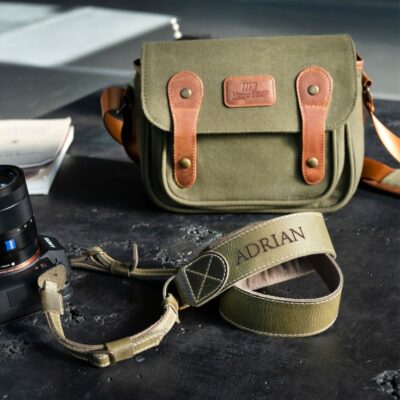 Personalized Leather Camera Strap - Custom Engraved DSLR Strap Gift for Photographers - Him & Her