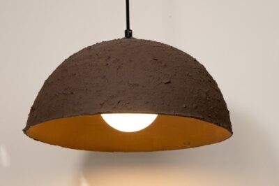 19"Ceramic  Wabi sabi Pendant Light I Dining room light I Ceiling light I Brown pendant light I Natural Textured Pendant light I