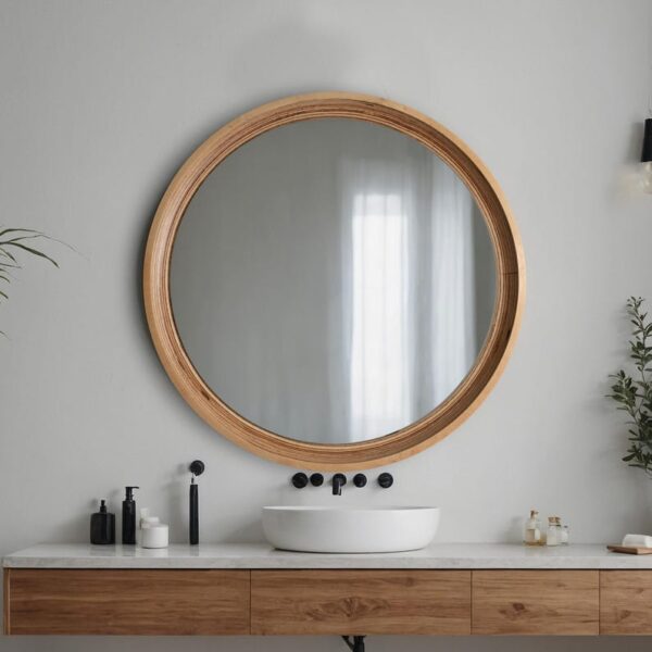 Modern Round Wall Mirror - Stylish Home Decor Gift for Her, Aesthetic Wall Mirror, Gift for Home, Bedroom Mirror, Christmas Gift