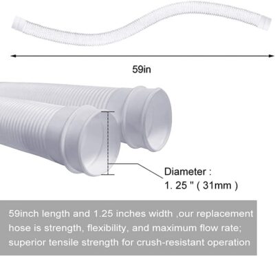 Swimming Pool Replacement Hoses,1.25in Diameter Pool Filter Pump Replacement Hoses(2pcs),Premium Quality Kinkproof PE, Compatible with Pump 330 GPH, 530 GPH, and 1000 GPH.(59”Length) - Image 4