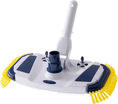 Weighted Pool Vacuum Head with Brushes - Heavy Duty for Inground & Above Ground Pools