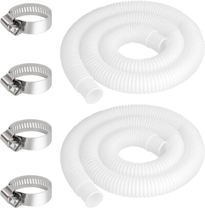 1.25" Diameter Pool Hose, 59" Long Pool Hoses for Above Ground Pools, Pool Hoses for Swimming Pool, Intex Pool Pump, Pool Vacuum Hose for Filter Pumps 330 GPH 530 GPH 1000 GPH(2 Pack)