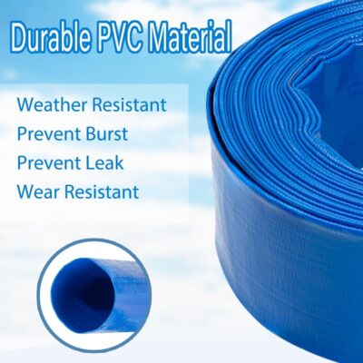 2" x 50 FT Heavy Duty Pool Backwash Hose - Lay Flat PVC Discharge Hose with Clamps - Image 4