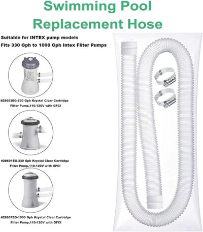 Pool Filter Pump Hose Replacement - 59" x 1.25" (2 Pack) - Compatible with 330/530/1000 GPH Pumps - Kinkproof PE - Image 2