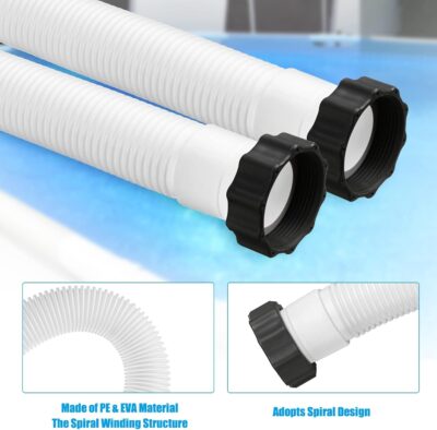 eBoot 2 Pcs 29060e Above Ground Pool Hoses 1.5" Diameter 59" Long Swimming Pool Pump Hose Replacement for Filter Pump, Saltwater System, Sand Filters Accessories(White) - Image 5