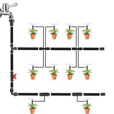 50pcs Drip Emitters for 1/4" Drip Irrigation Tubing, Adjustable 360 Degree Water Flow Drippers on 5" Arrow Stake, Garden Irrigation Drippers for (4-7mm) Watering System - Image 3