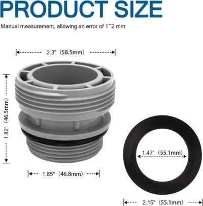 Hose Conversion Adapters Kit for Intex & Coleman Pools, 4560 40mm Hose to 1 1/2 Inch Filter Hose Conversion Kit for Hayward Pool Filter Pump Hose Connector Above Ground Pools Part, 4 Pack, Grey - Image 2