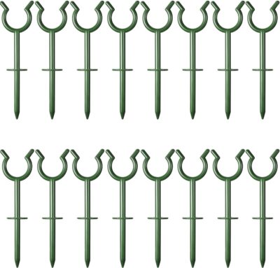 Taiyin 20-Pack Garden Hose Guide Stakes - Decorative Hose Holder Brackets for Lawn & Garden - Plant Protector - 3/4 Inch