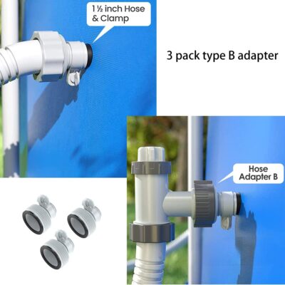 3 Pack Pool Hoses 59" x 1.5" with Adapters - Above Ground Pool Pump Replacement Kit - Image 5