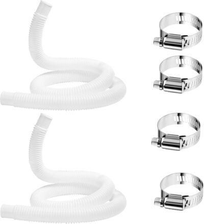 Pool Hoses for Intex Above Ground Pools - 2 Pack 1.25" x 59" Replacement Pump Hose with Clamps