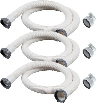 3 Pack Pool Hoses 59" x 1.5" with Adapters - Above Ground Pool Pump Replacement Kit