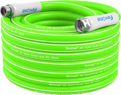 Fevone 50 ft Garden Hose - Heavy Duty, Kink-Free, Lightweight, Drinking Water Safe - 600 PSI