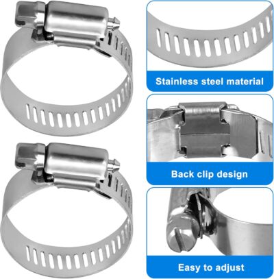 4 Pack Pool Hoses for Above Ground Pools 1.25" x 59" Replacement Pool Pump Hose Filter Pumps Hose with 8 Metal Clamps for Swimming Pool Filter Pump - Image 3